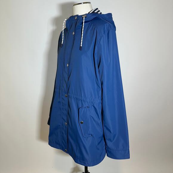 Weatherproof Weathercast Denim Blue Nautical Anorak Jacket Hooded Womens Size XL - Picture 3 of 12